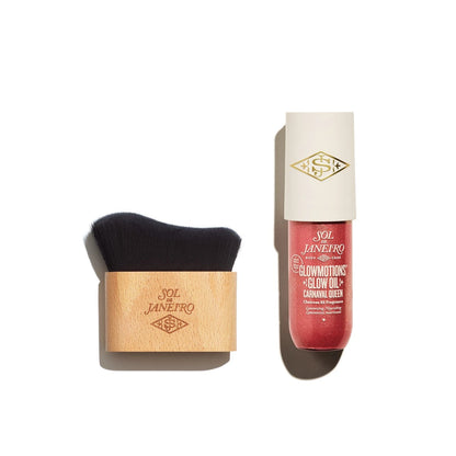 glowmotions glow body oil carnaval queen and glowmotions brush render